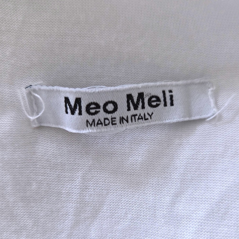 Meo Meli White Silk Blend Italia Poncho Top Made in Italy Layered Blouse OS - Picture 6 of 7